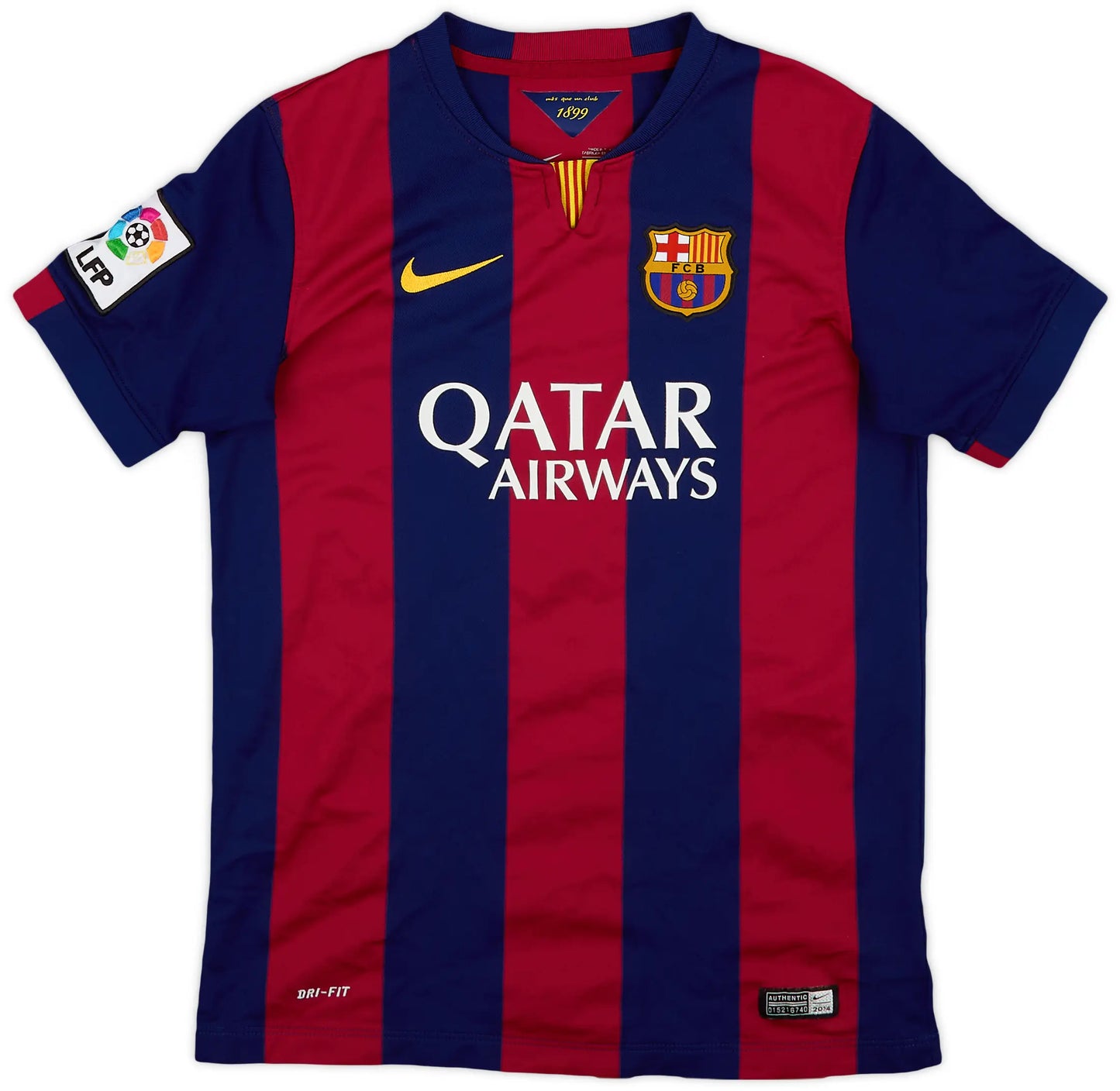 Men's FC Barcelona 2014/15 (Home) w/ La Liga badge Retro Jersey