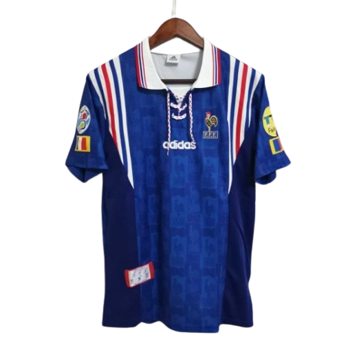 Men's France 1996 (Home + EURO '96 badge) Retro Jersey
