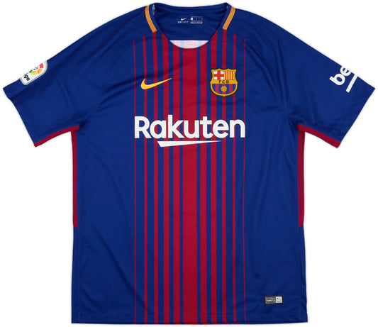 Men's FC Barcelona 2017/18 (Home) Retro Jersey