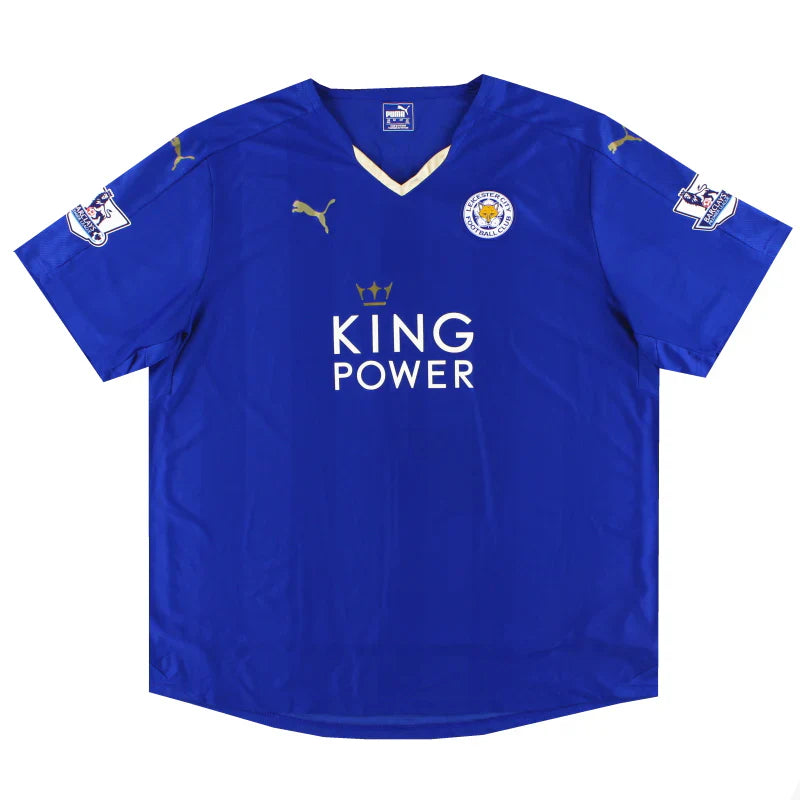 Men's Leicester City 2015/16 (Home) w/ Premier League badge Retro Jersey