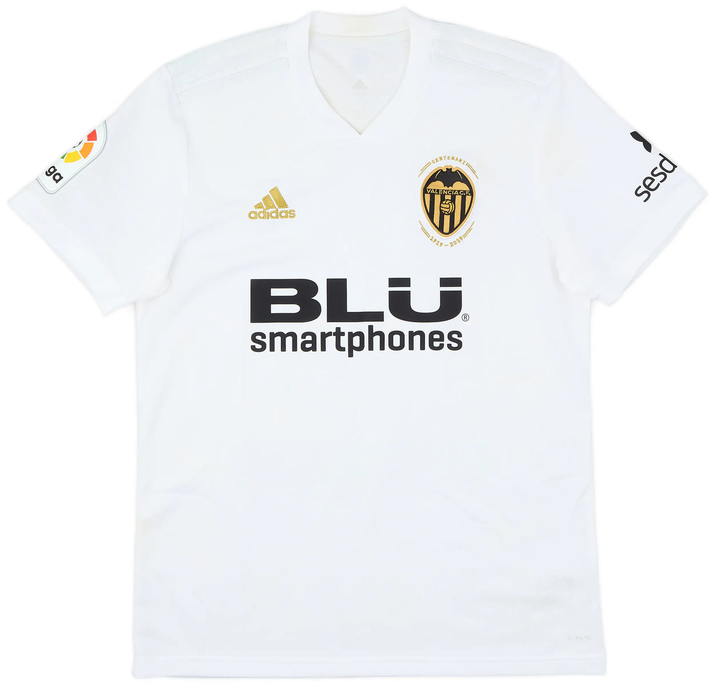 Men's Valencia CF 2018/19 (Home) w/ La Liga badge Retro Jersey