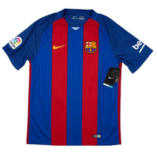 Men's FC Barcelona 2016/17 (Home) w/ La Liga badge Retro Jersey
