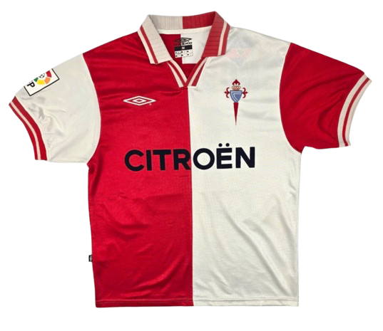 Men's RC Celta de Vigo 2001/02 (Away) w/ La Liga patch Retro Jersey