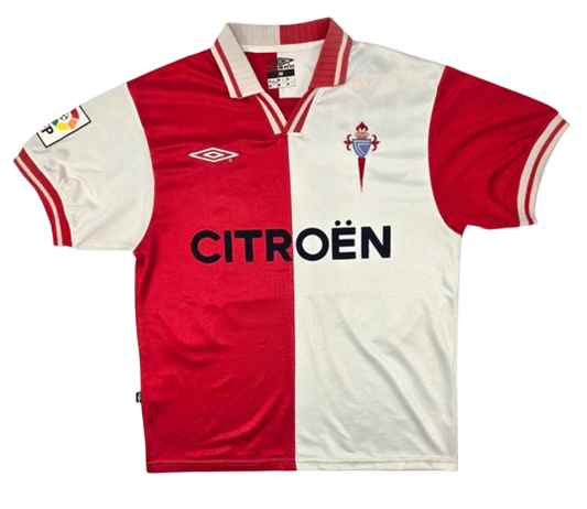 Men's RC Celta de Vigo 2001/02 (Away) w/ La Liga patch Retro Jersey