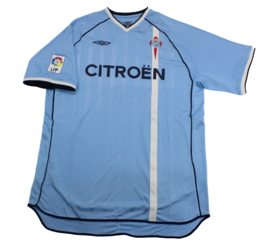 Men's RC Celta de Vigo 2001/02 (Home) w/ La Liga patch Retro Jersey